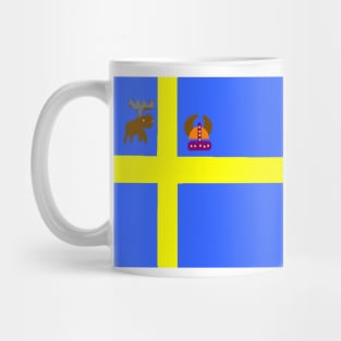 Sporty Swedish Design on White Background Mug